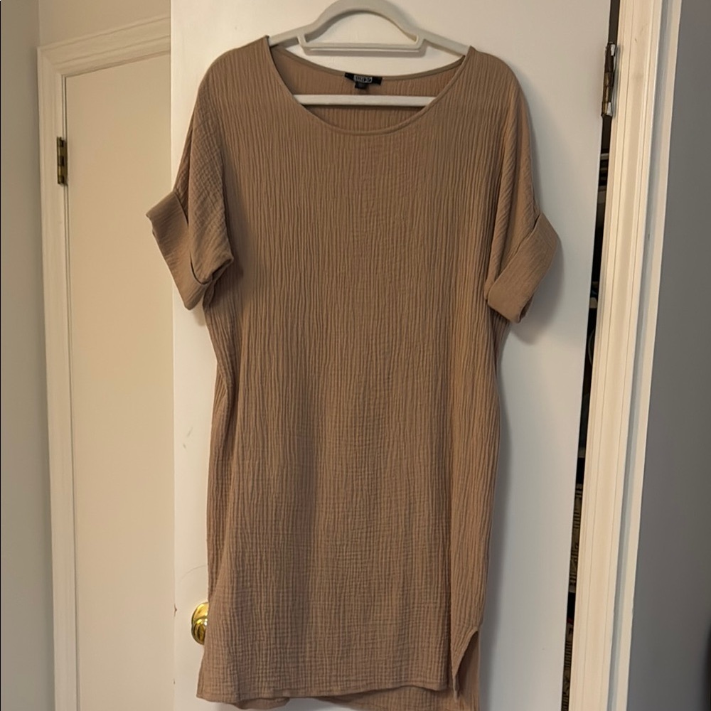 Natalie Busby Everyday T-Dress - Cotton Gauze Tan
